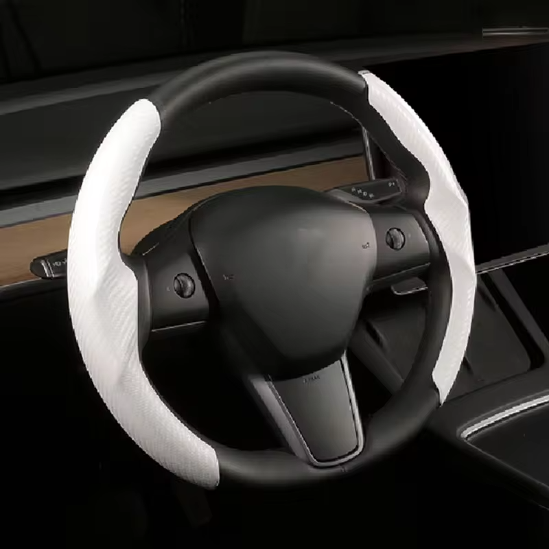 Universal steering wheel cover carbon fiber