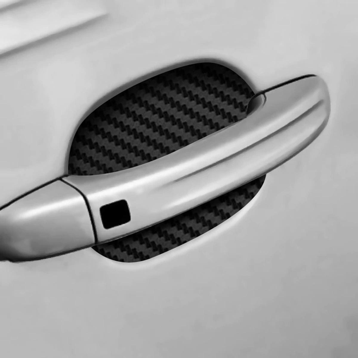 Stylish Door Handle Protection Stickers – Carbon Pattern, Set of 4