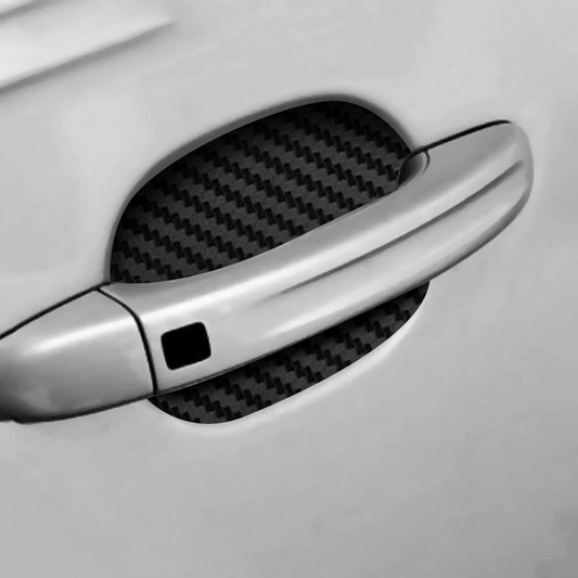 Stylish Door Handle Protection Stickers – Carbon Pattern, Set of 4