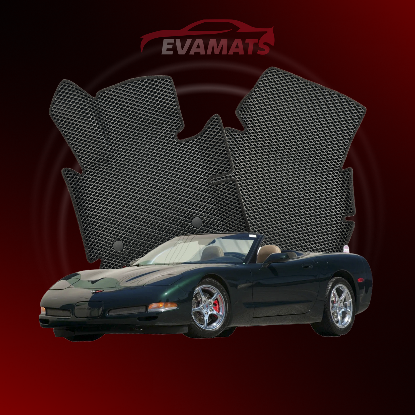 Fußmatten EVAMATS für Chevrolet Corvette (C5) 5. Generation 1997-2004 Jahr ROADSTER