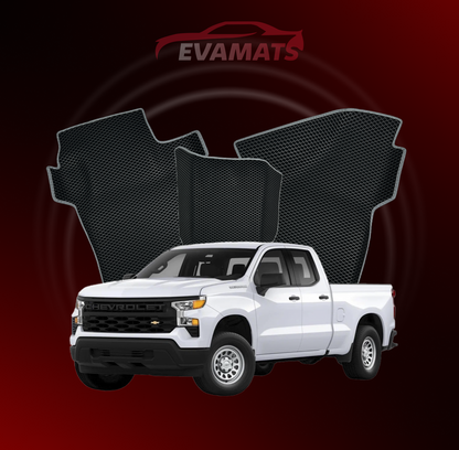 Alfombrillas de coche EVAMATS para Chevrolet Silverado(T1XX) 4ª generación año 2019-2025 PICK-UP cabina doble Doble