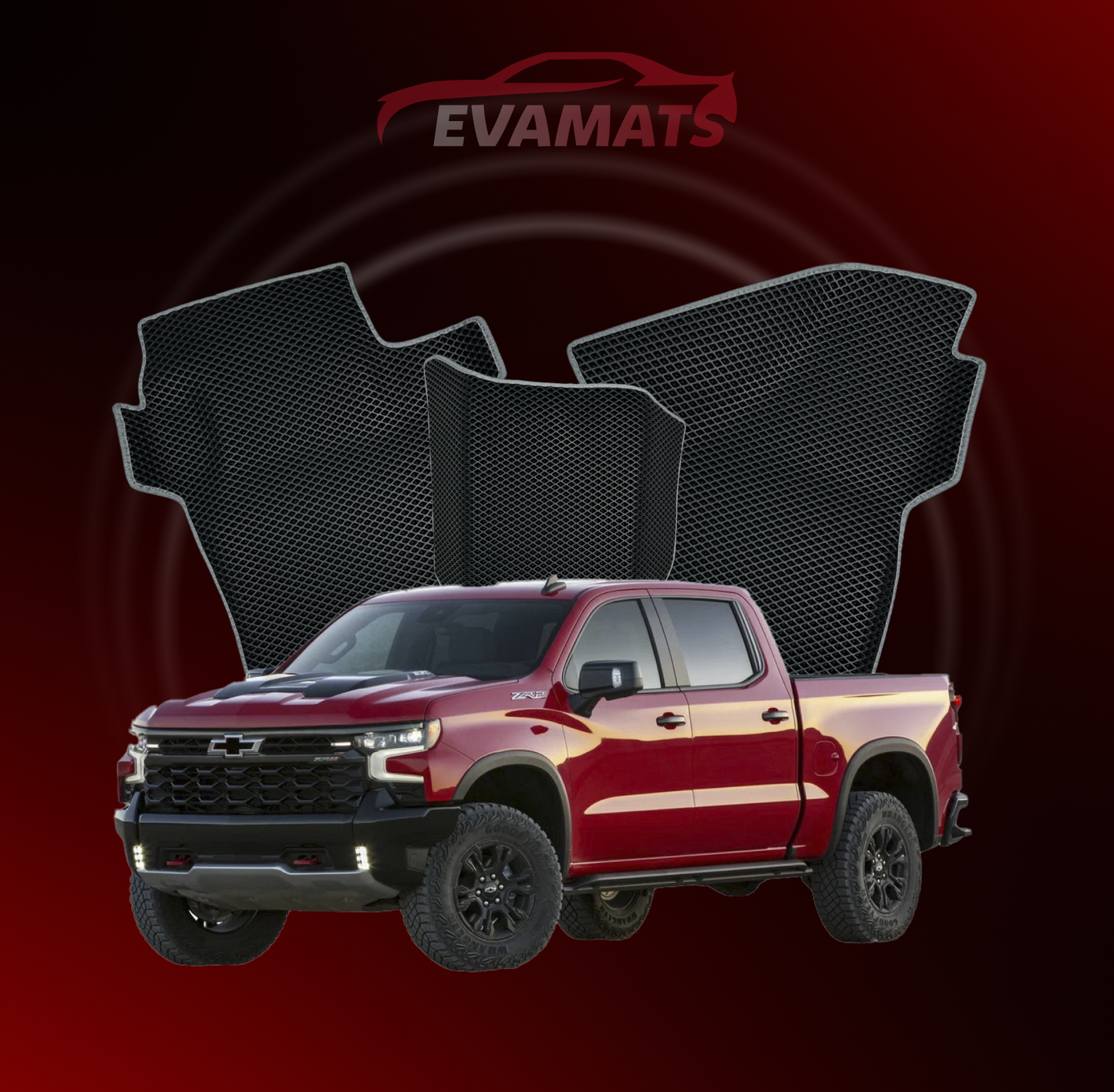 Alfombrillas EVAMATS para Chevrolet Silverado(T1XX) 4ª generación 2019-2025 Pick-Up cabina doble ZR2