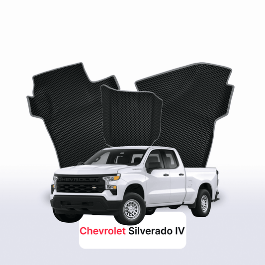 Car mats EVAMATS for Chevrolet Silverado(T1XX) 4 gen 2019-2028 year PICK-UP double cabin Double