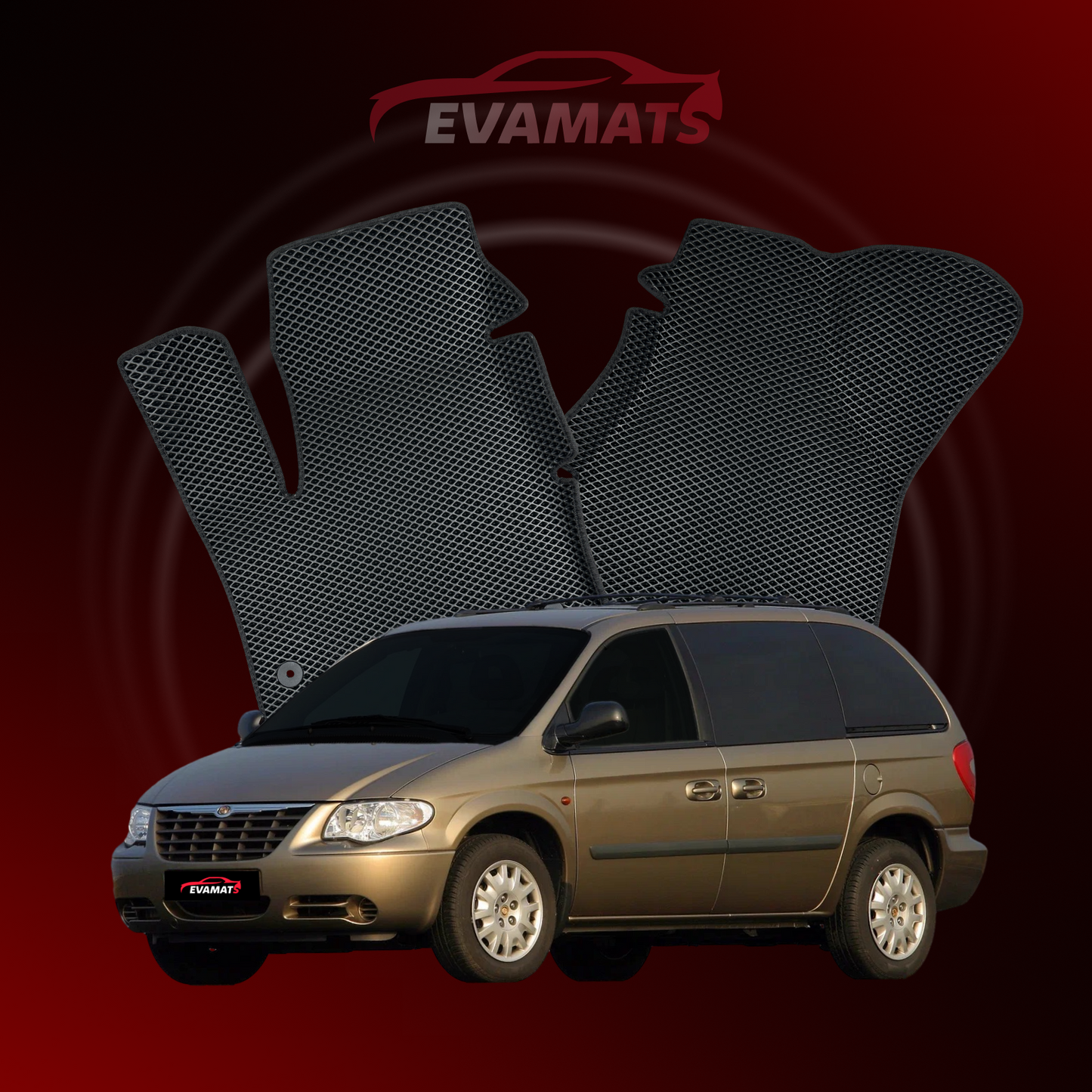 Tappetini per auto EVAMATS per Chrysler Voyager 4 gen 2000-2008 anno MINIVAN