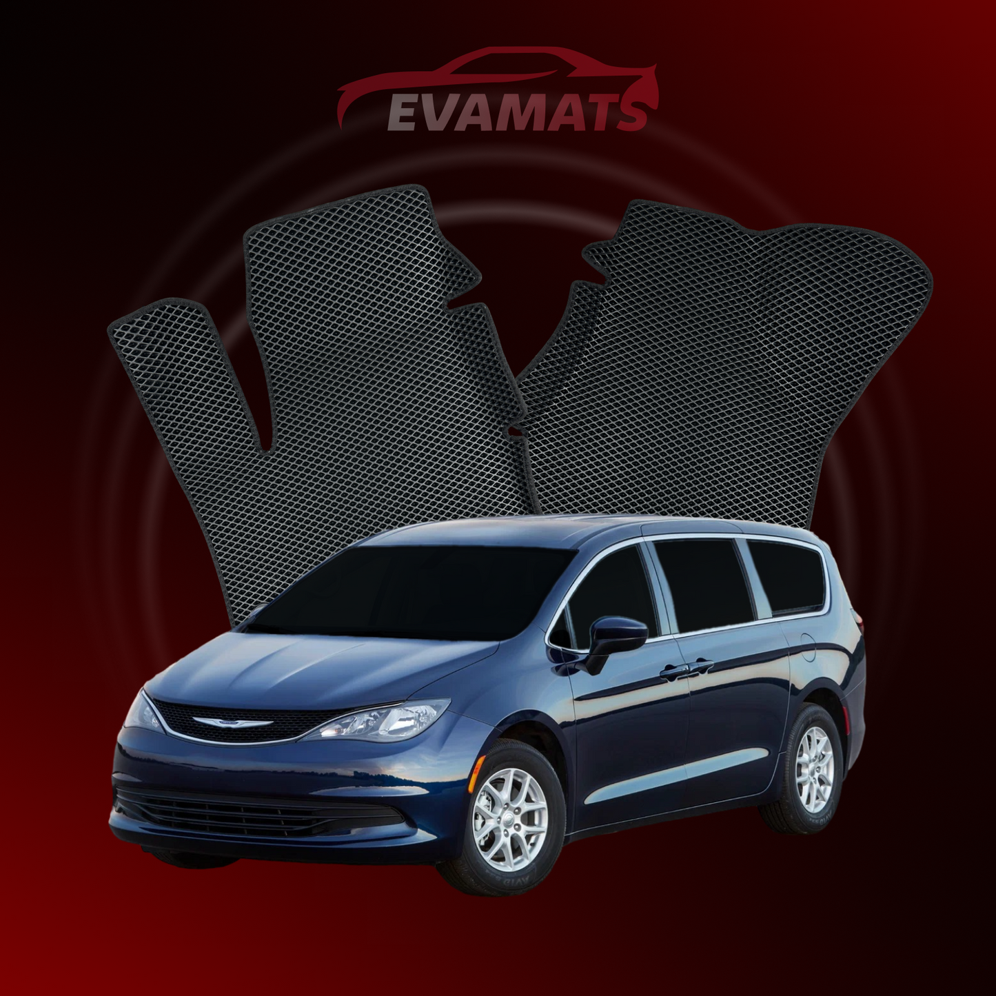 Tappetini per auto EVAMATS per Chrysler Voyager 6 gen 2019-2025 anno MINIVAN