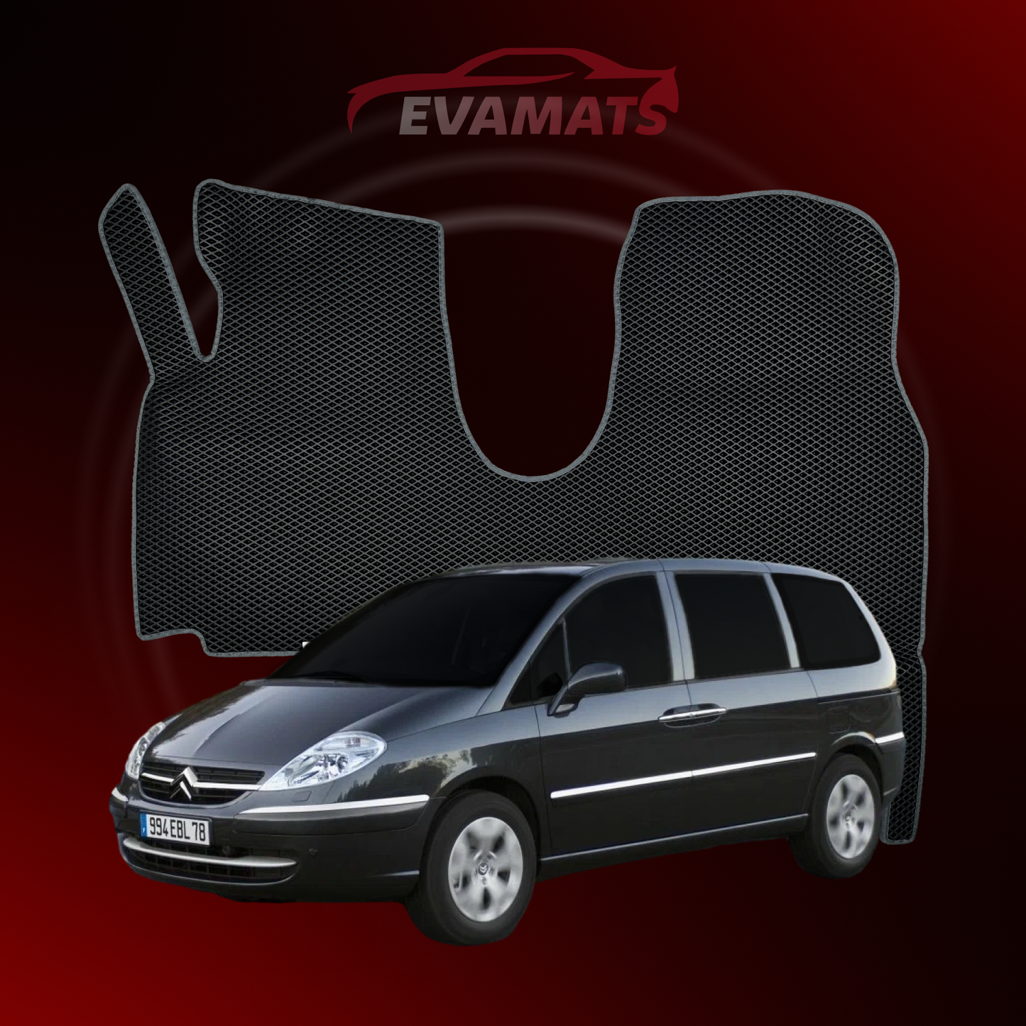 Tappetini per auto EVAMATS per Citroen C8 1 generazione 2002-2014 anno MINIVAN 7 posti