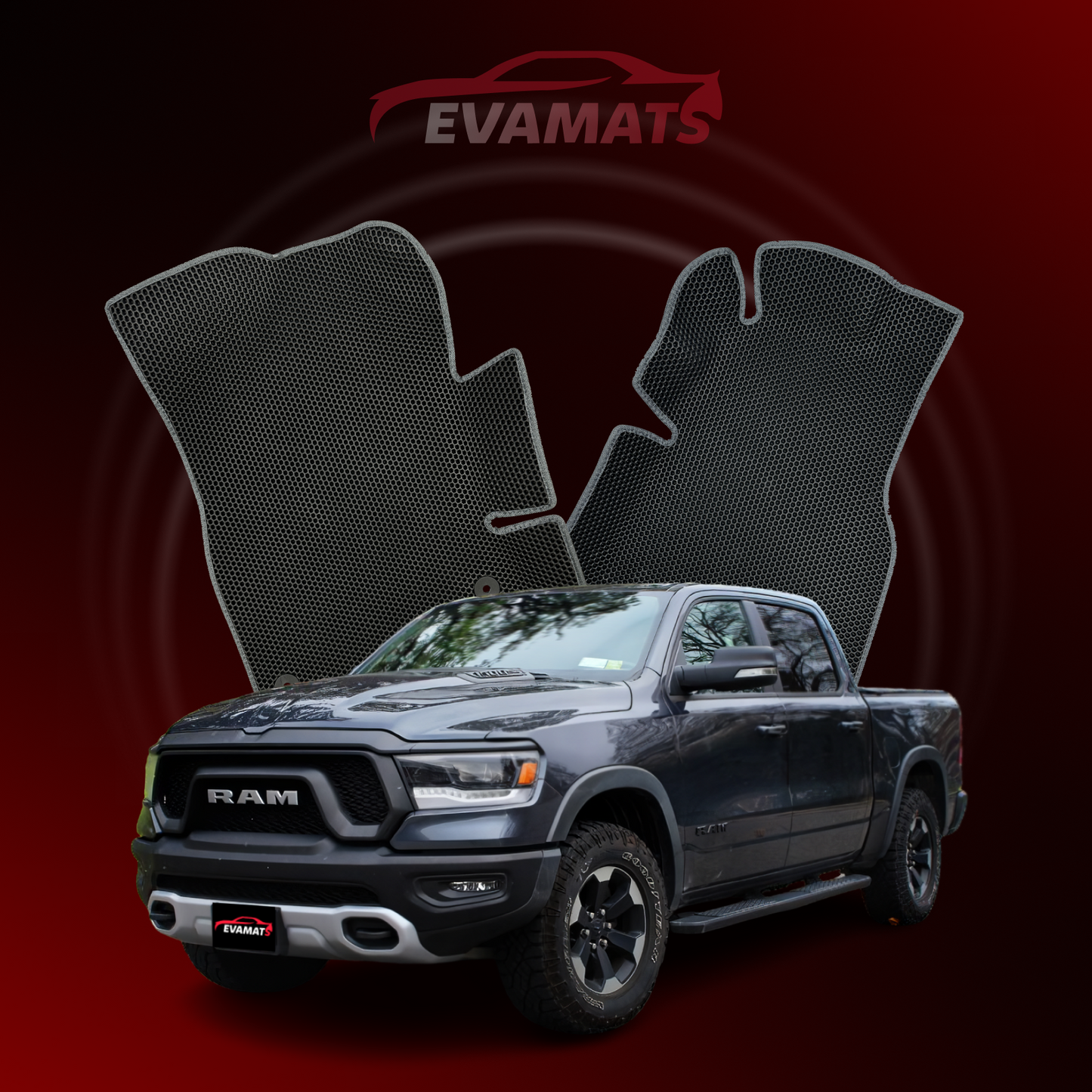 Tappetini per auto EVAMATS per Dodge RAM 5 gen 2019-2024 anno PICK-UP cabina doppia