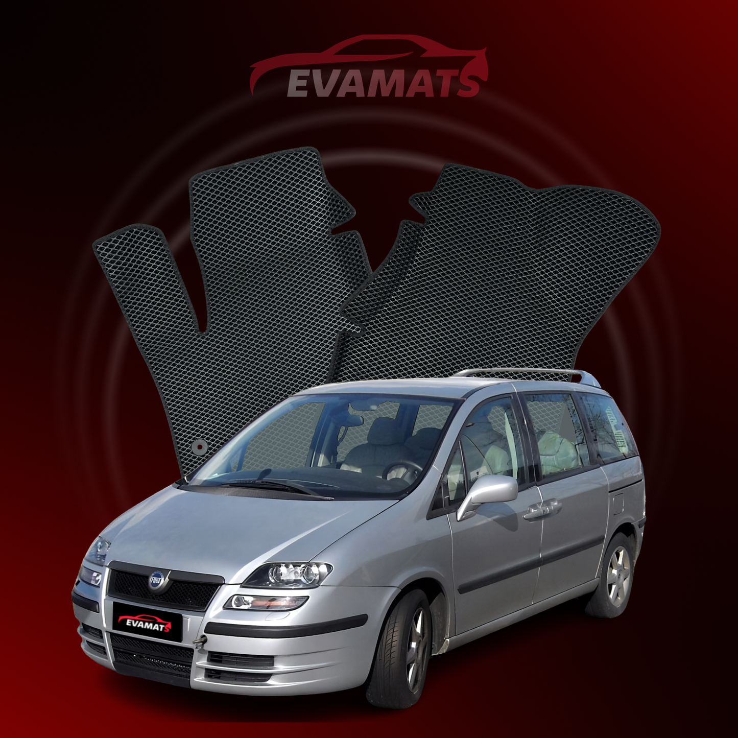 Tappetini per auto EVAMATS per Fiat Ulysse 2 gen 2002-2010 anno MINIVAN