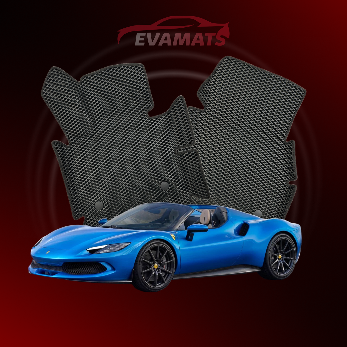 Tappetini per auto EVAMATS per Ferrari 296 1 generazione 2021-2025 anno Hybrid ROADSTER