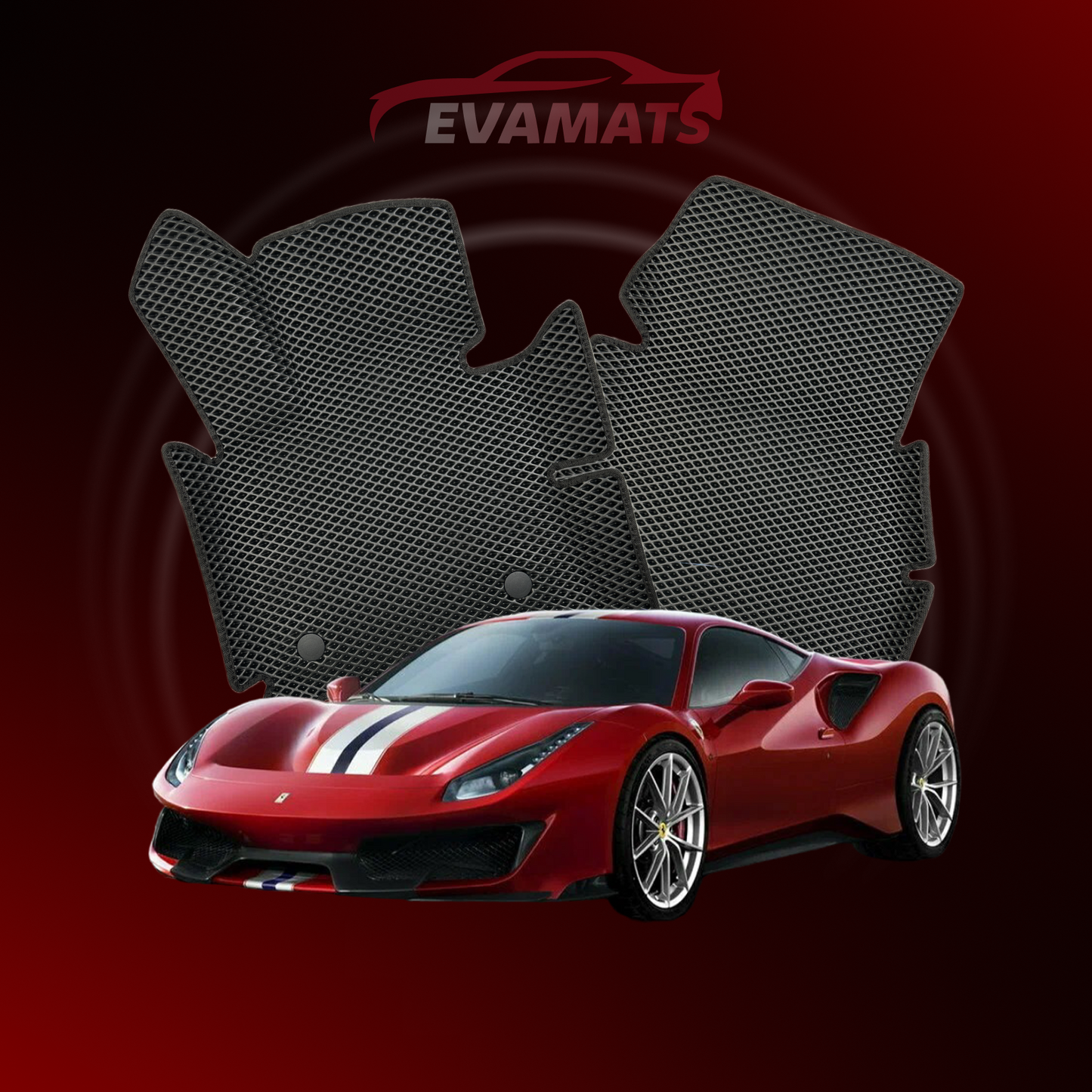 Tapis de voiture EVAMATS pour Ferrari 488 (Pista) 1 génération 2015-2019 année COUPE