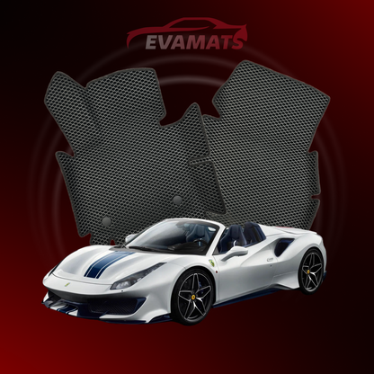 Tappetini per auto EVAMATS per Ferrari 488 (Pista spider) 1 generazione 2015-2019 anno ROADSTER