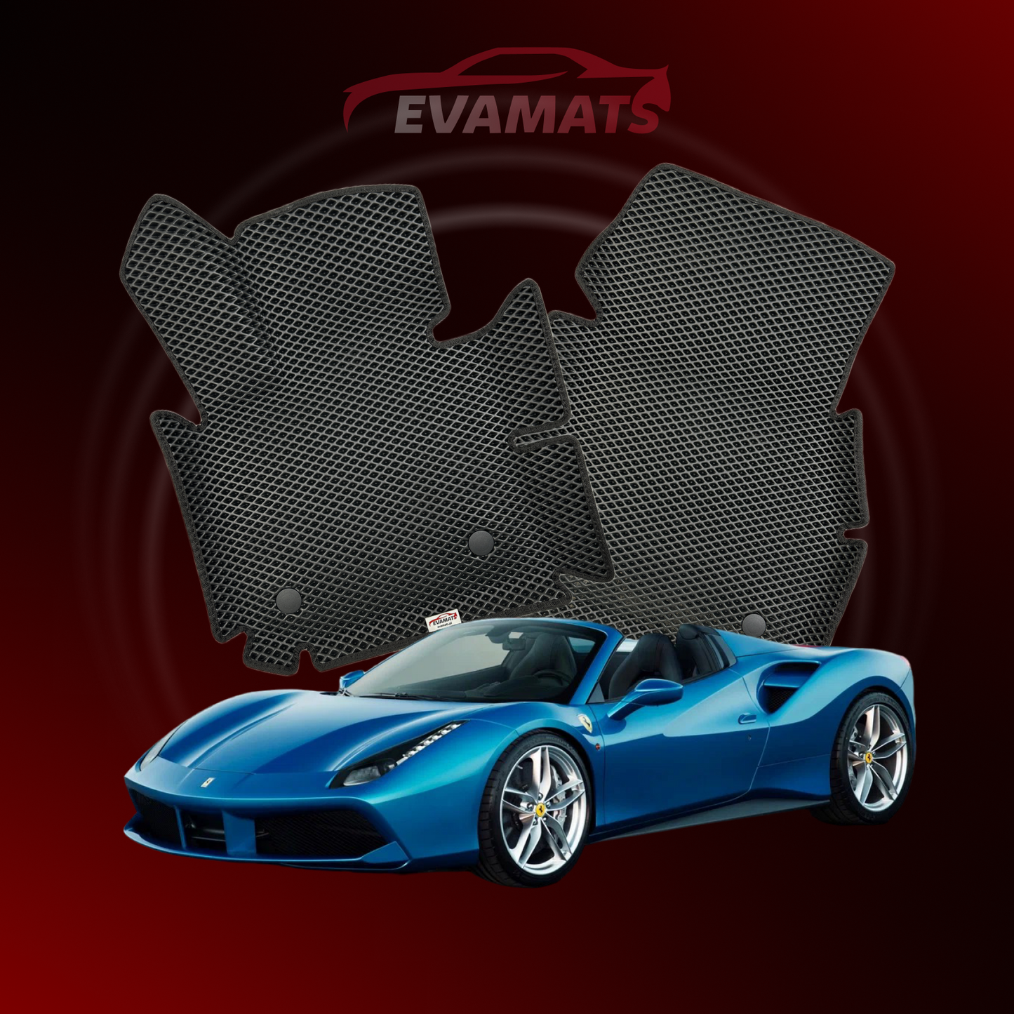 Tapis de voiture EVAMATS pour Ferrari 488 (Spider) 1 génération 2015-2019 année ROADSTER