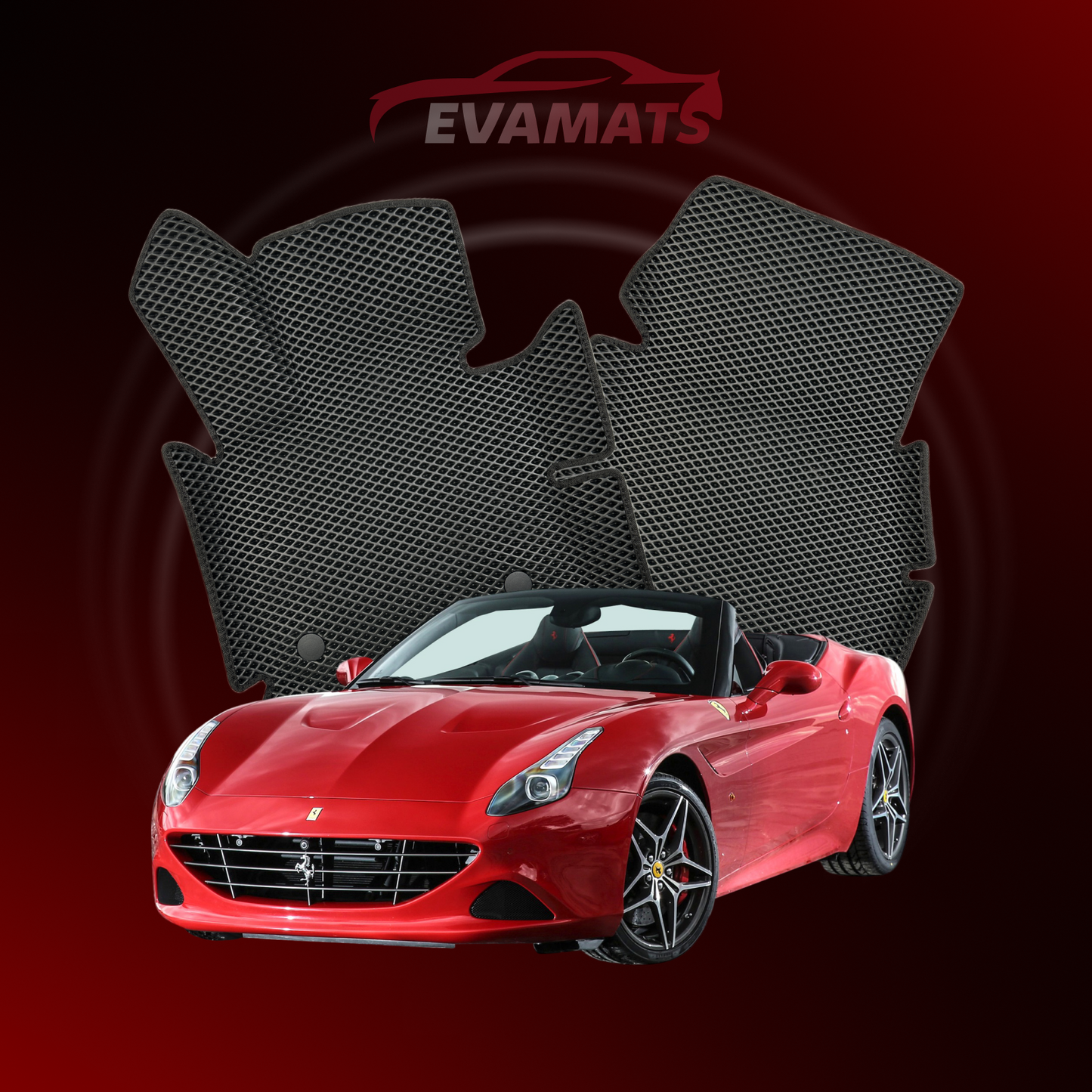 Tappetini per auto EVAMATS per Ferrari California 1 generazione 2008-2017 anno CABRIO