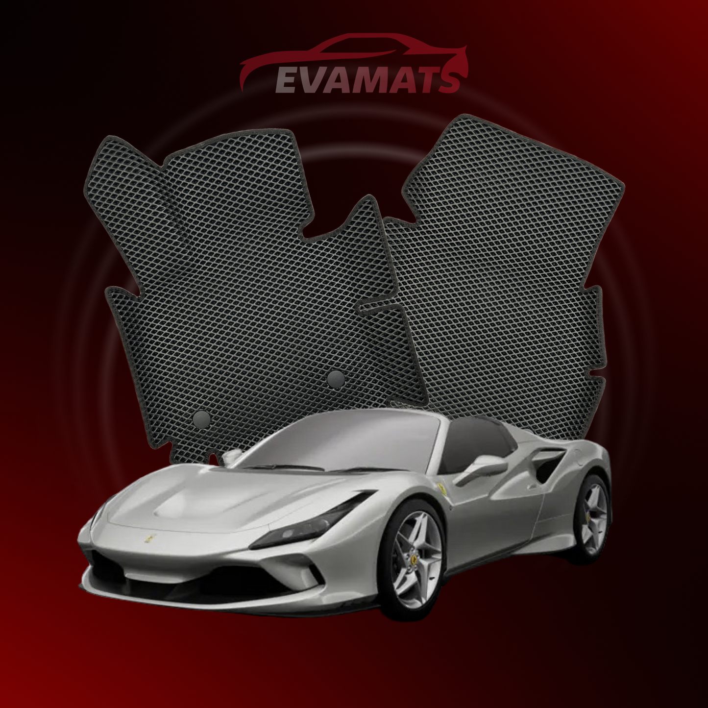 Tappetini per auto EVAMATS per Ferrari F8 (Spider) 1 generazione 2019-2023 anno ROADSTER