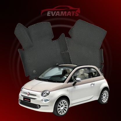 Tappetini per auto EVAMATS per Fiat 500 2 gen 2007-2020 anno HATCHBACK 3 porte CABRIO