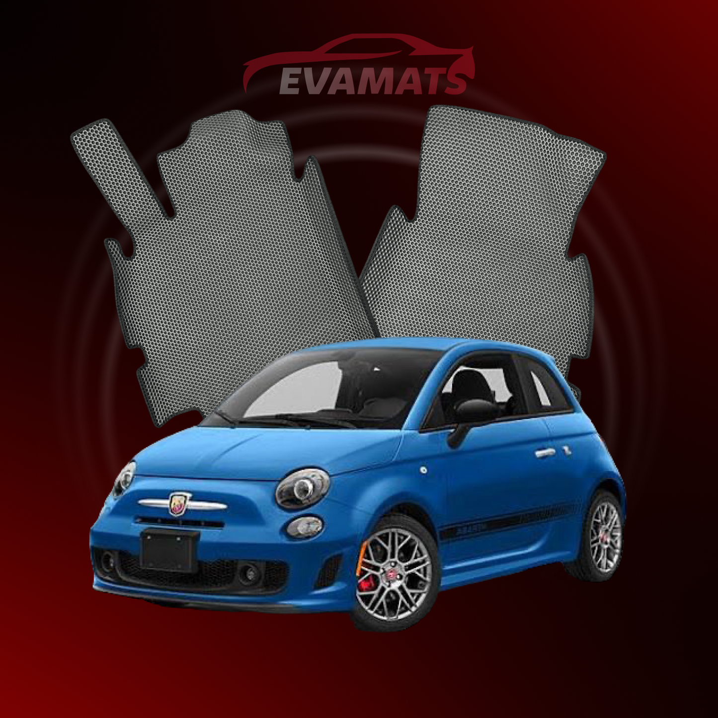 Tappetini per auto EVAMATS per Fiat 500(Abarth) 2 gen 2007-2020 anno HATCHBACK 3 porte