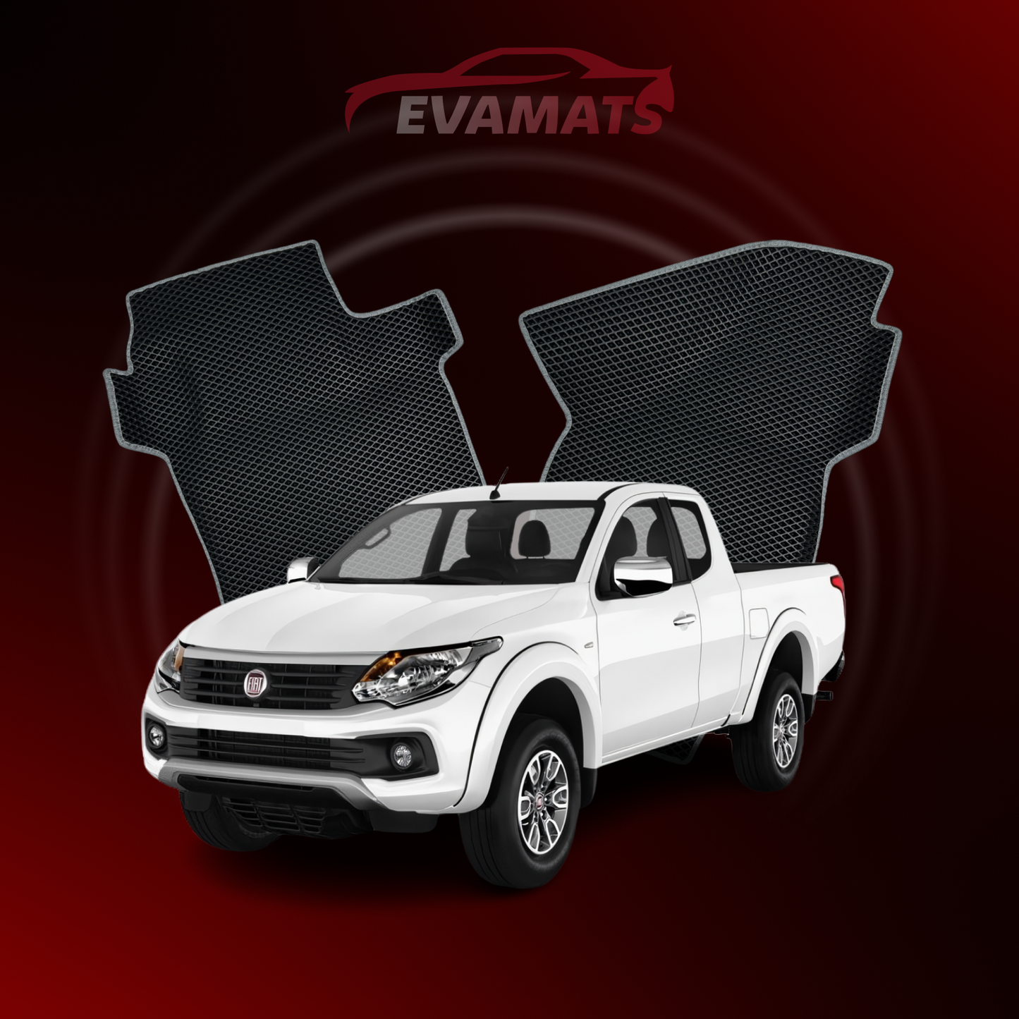 Tappetini per auto EVAMATS per Fiat Fullback 1 generazione 2016-2020 anno PICK-UP cabina e mezza