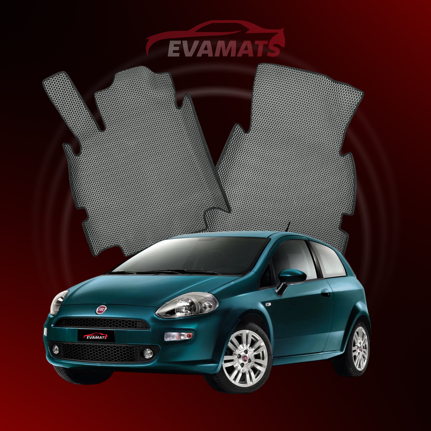 EVAMATS Automatten für Fiat Punto 3. Generation 2012–2018, Schrägheckmodell, 3 Türen