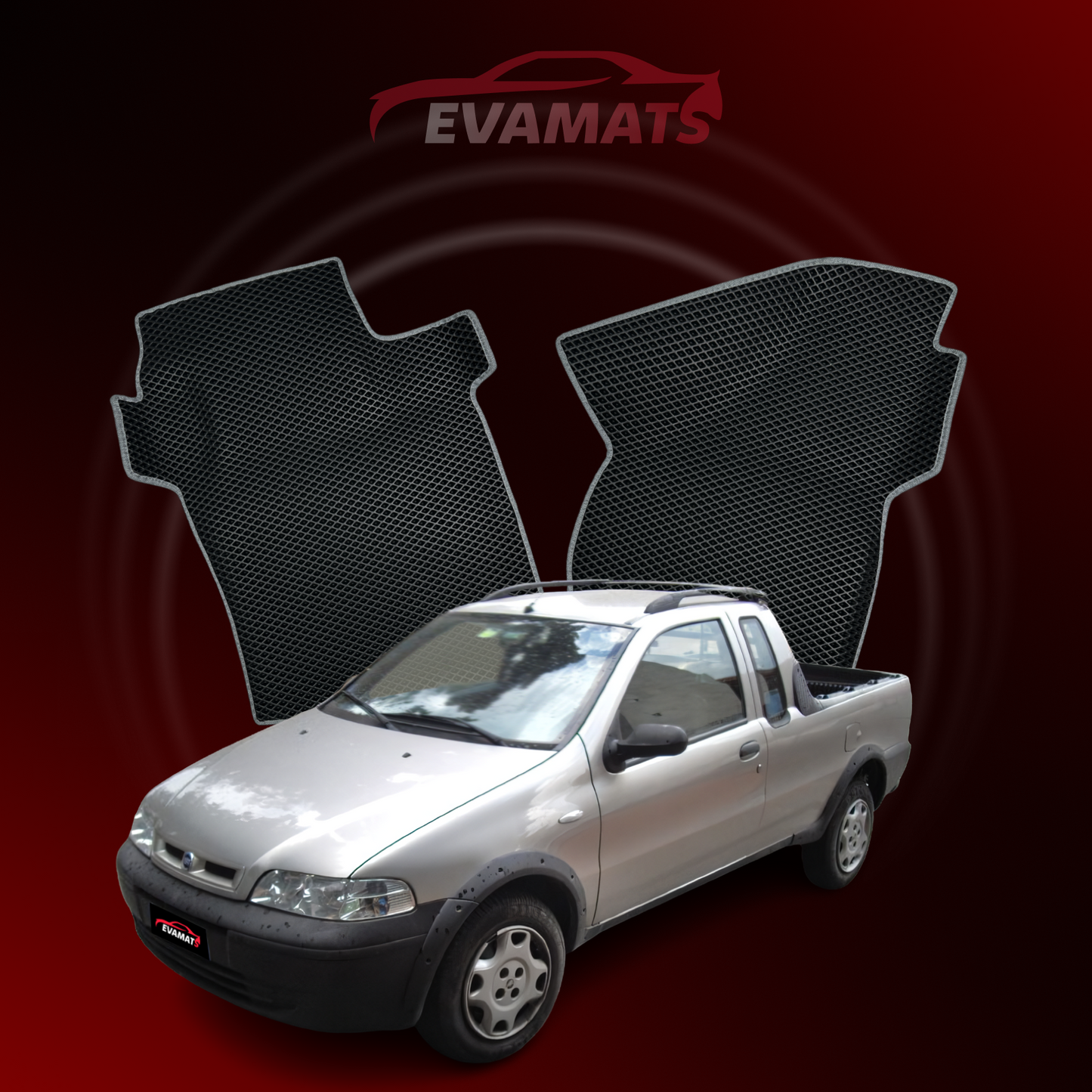 Alfombrillas de coche EVAMATS para Fiat Strada 1ª generación año 1996-2021 PICK-UP cabina simple