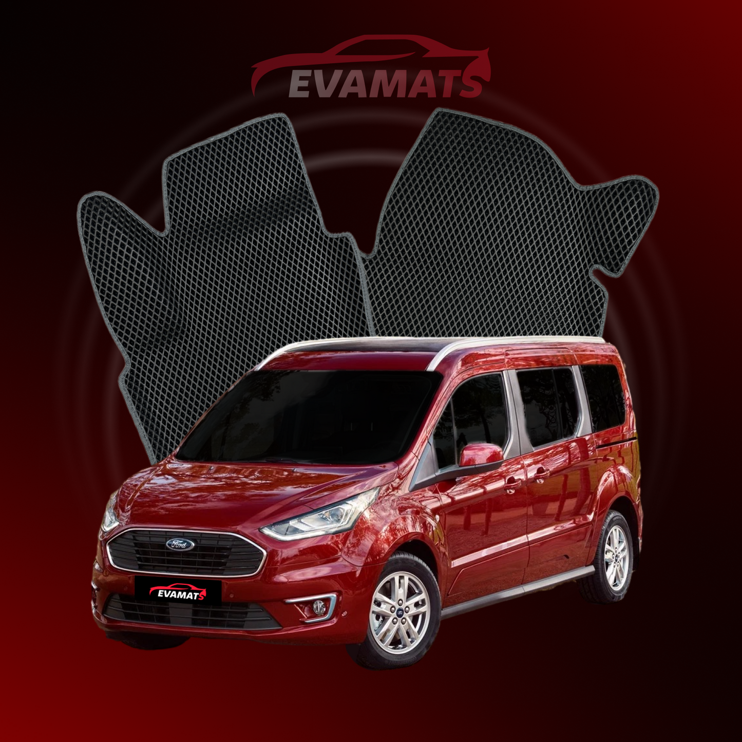 Alfombrillas de coche EVAMATS para Ford Grand Tourneo Connect 2ª generación año 2012-2022 MINIVAN 7 plazas