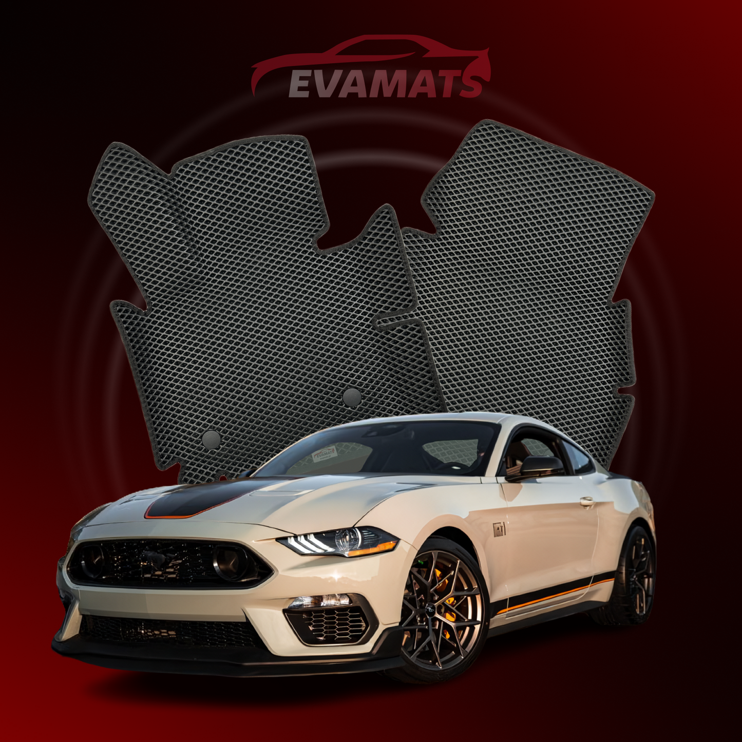 Car mats EVAMATS for Ford Mustang Mach 1 (1 gen) 2021-2024 year COUPE