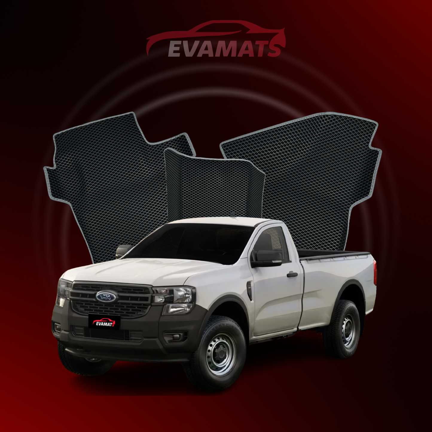 Autokoberce EVAMATS pre Ford Ranger 6 gen 2022-2025 rok PICK-UP jednokajutová