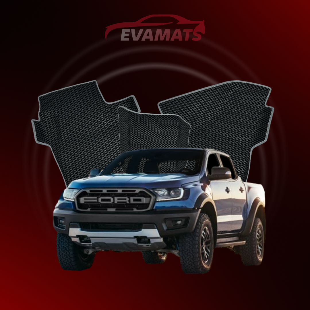 Car mats EVAMATS for Ford Ranger Raptor 5 gen 2019-2023 year PICK-UP double cabin