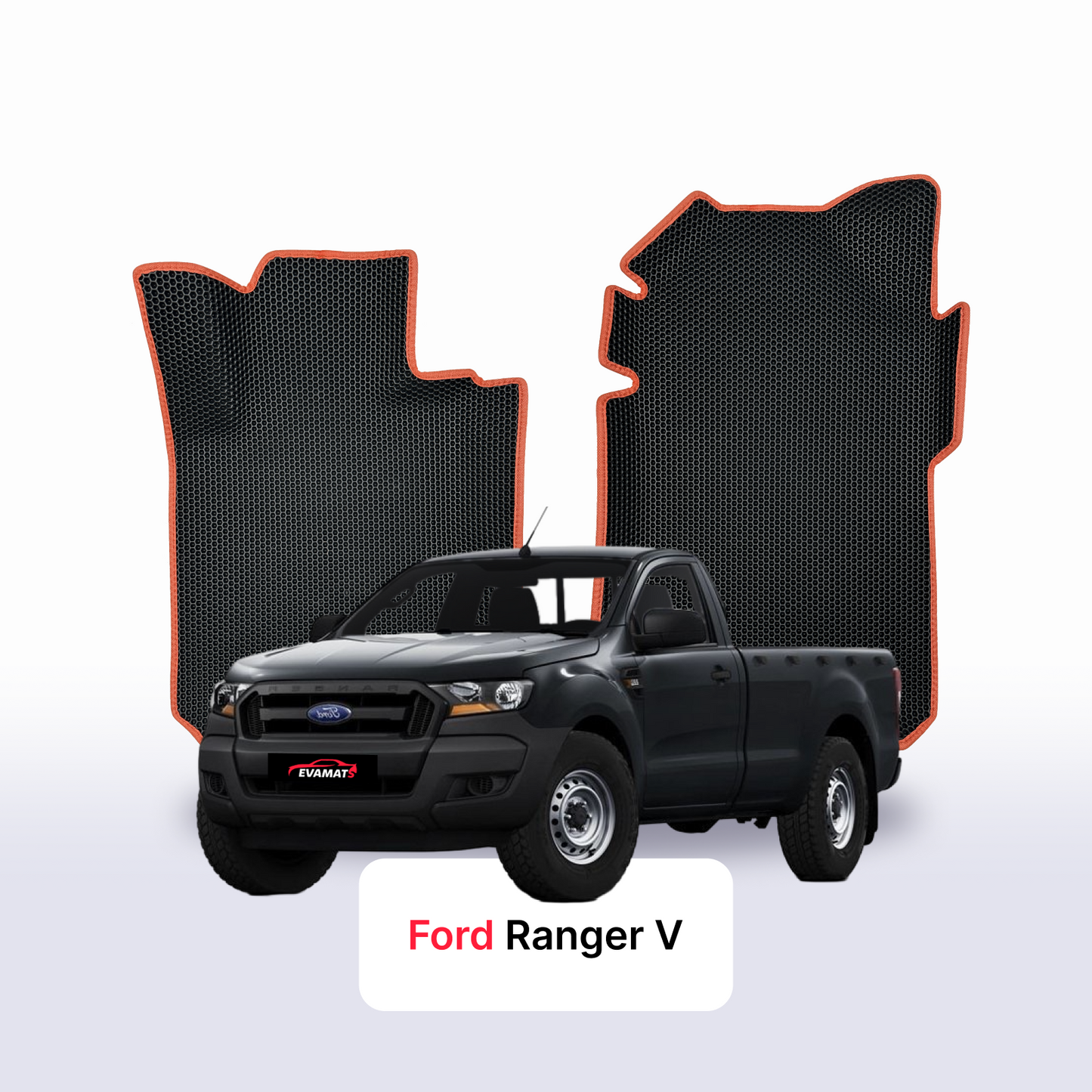Car mats EVAMATS for Ford Ranger 5 gen 2011-2022 year PICK-UP single cabin (after facelift)