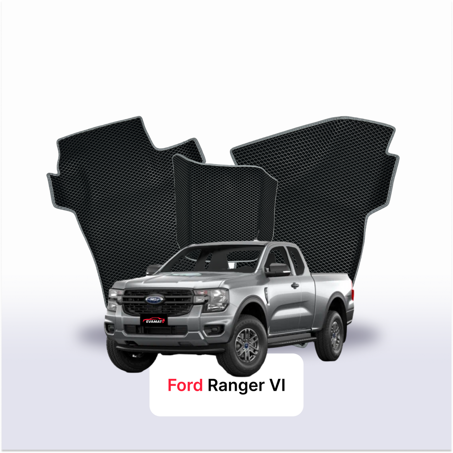 Car mats EVAMATS for Ford Ranger 6 gen 2022-2025 year PICK-UP one-and-half cabin