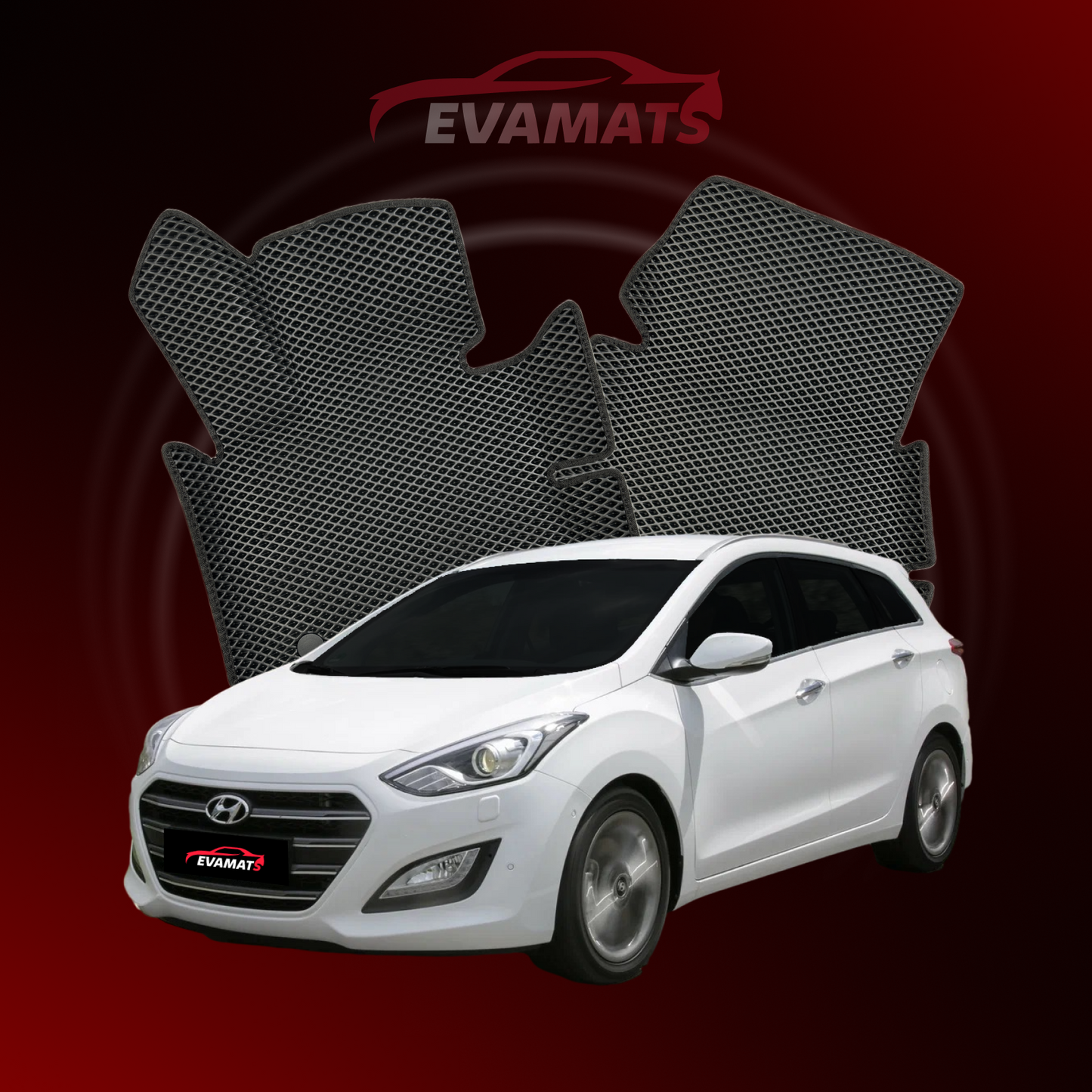 Tappetini per auto EVAMATS per Hyundai I30 2 gen 2011-2017 anno STATION WAGON