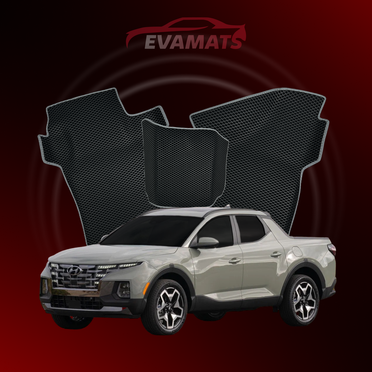 Car mats EVAMATS for Hyundai Santa Cruz 1 gen 2021-2025 year PICK-UP double cabin