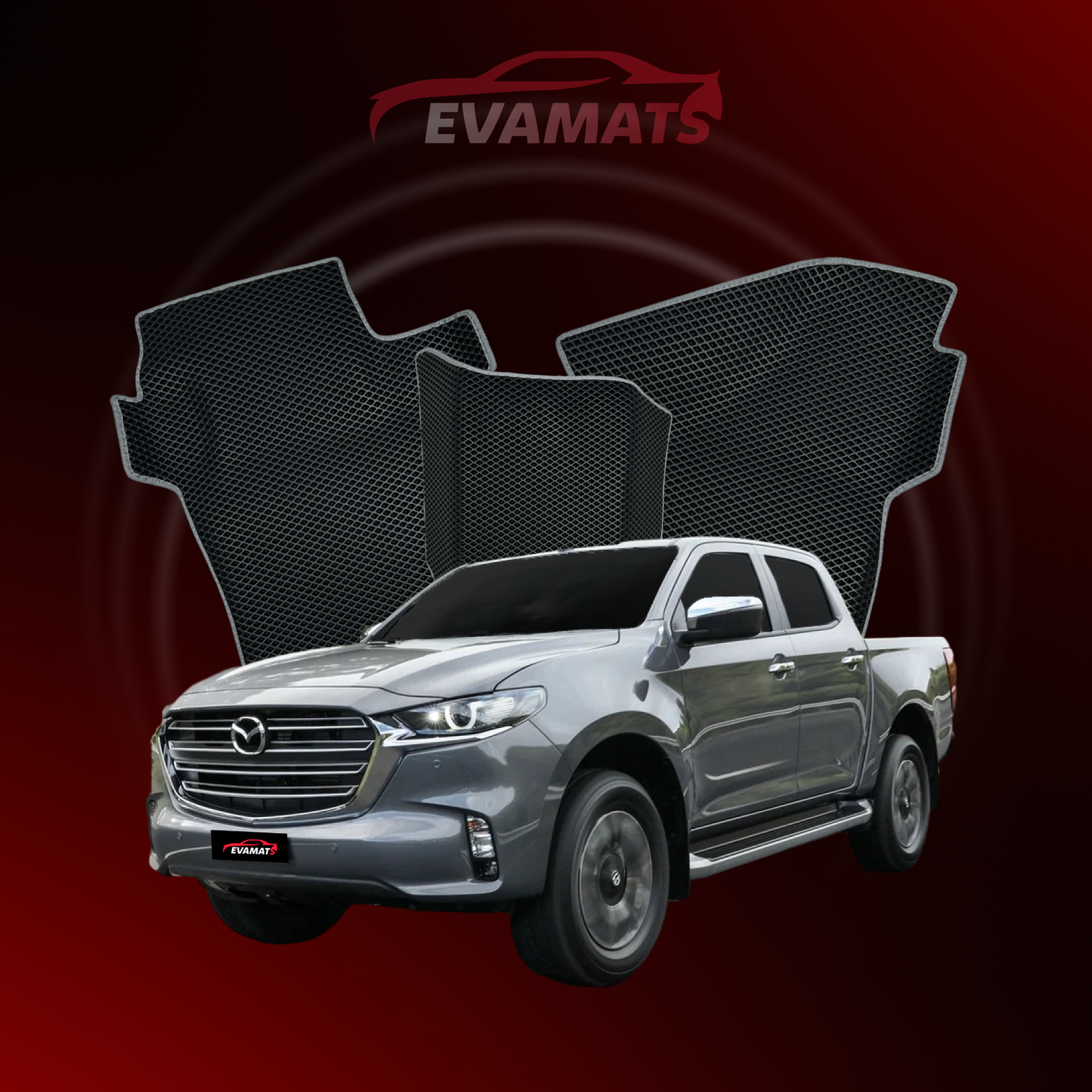 Car mats EVAMATS for Mazda BT-50 3 gen 2020-2025 year PICK-UP double cabin