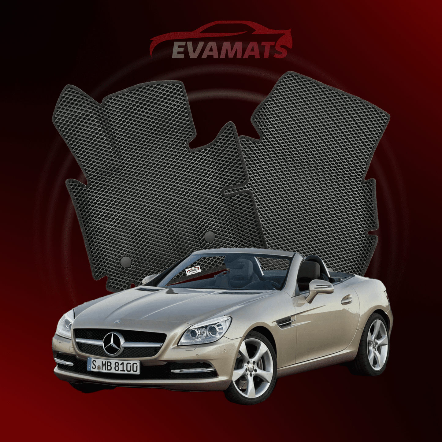 Autokoberce EVAMATS pro Mercedes-Benz SLK 3 gen (R172) 2011 – 2020 rok COUPE-CABRIO