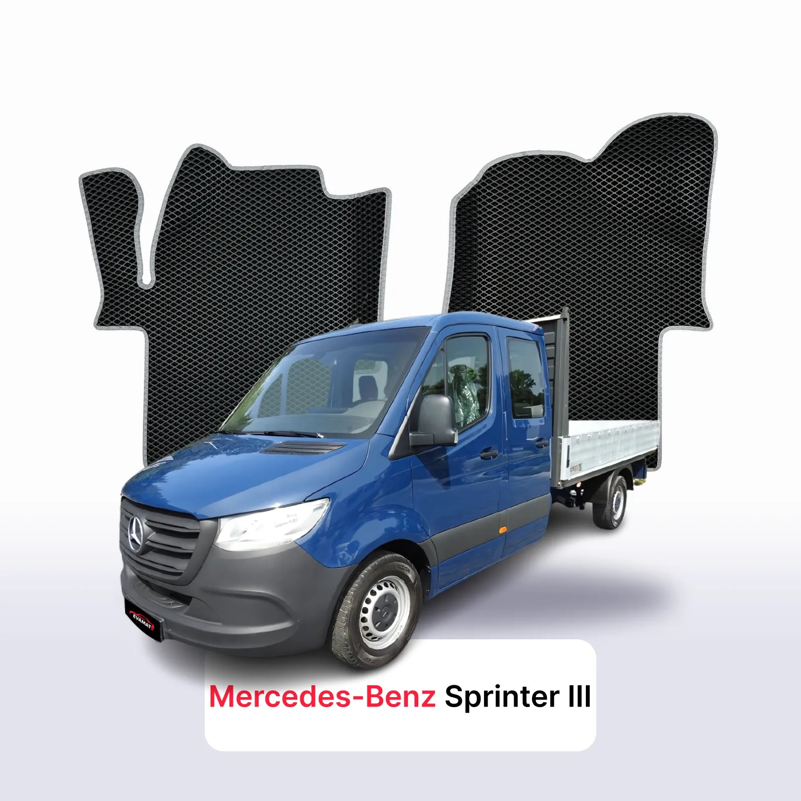 Car mats EVAMATS for Mercedes-Benz Sprinter 3 gen (W907/W910) 2018-2027 year VAN double cabin