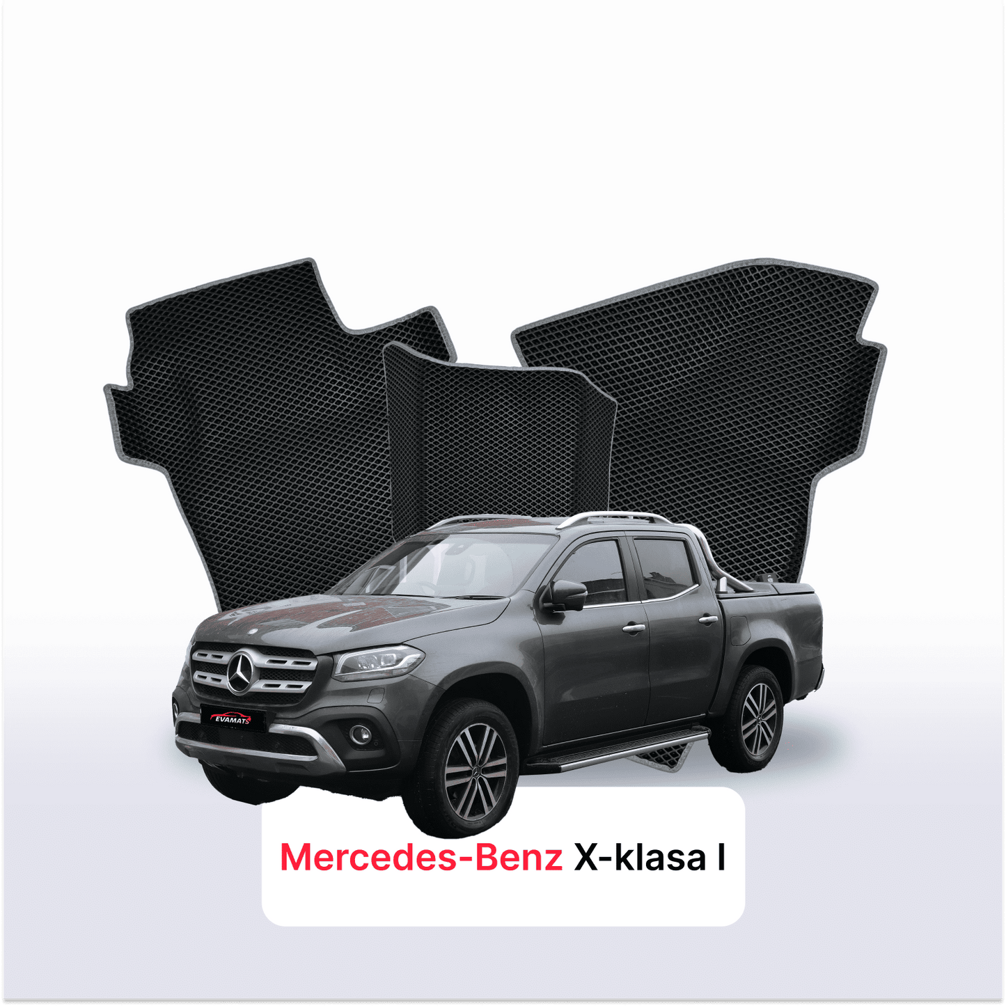 Car mats EVAMATS for Mercedes-Benz X-class 1 gen 2017-2020 year PICK-UP double cabin
