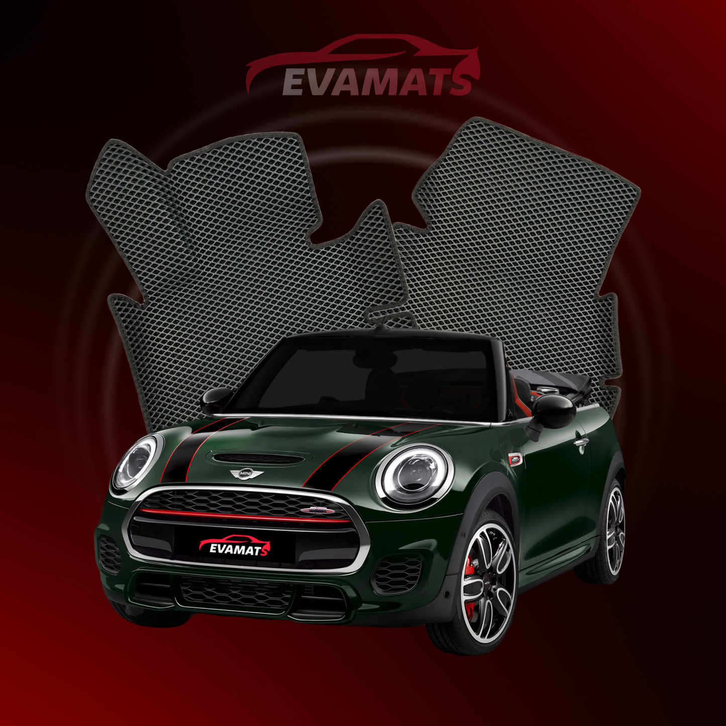 Tappetini per auto EVAMATS per Mini Cabrio(F57) 2 gen 2008-2023 anno JCW CABRIO