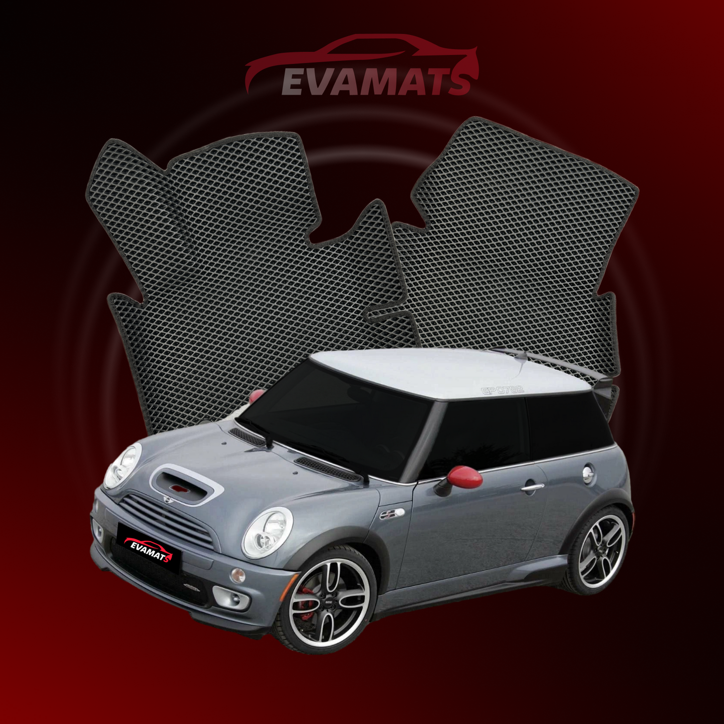 Tappetini per auto EVAMATS per Mini Hatch(R50) 1 generazione 2000-2006 anno JCW HATCHBACK 3 porte