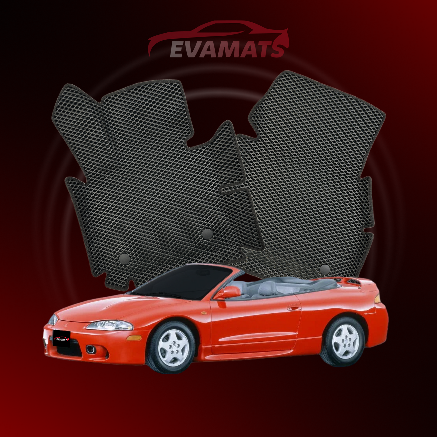 Car mats EVAMATS for Mitsubishi Eclipse 2 gen 1994-1999 year CABRIO