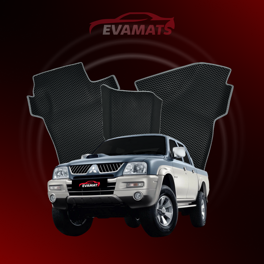 Alfombrillas de coche EVAMATS para Mitsubishi L200 3ª generación año 1996-2006 PICK-UP cabina única