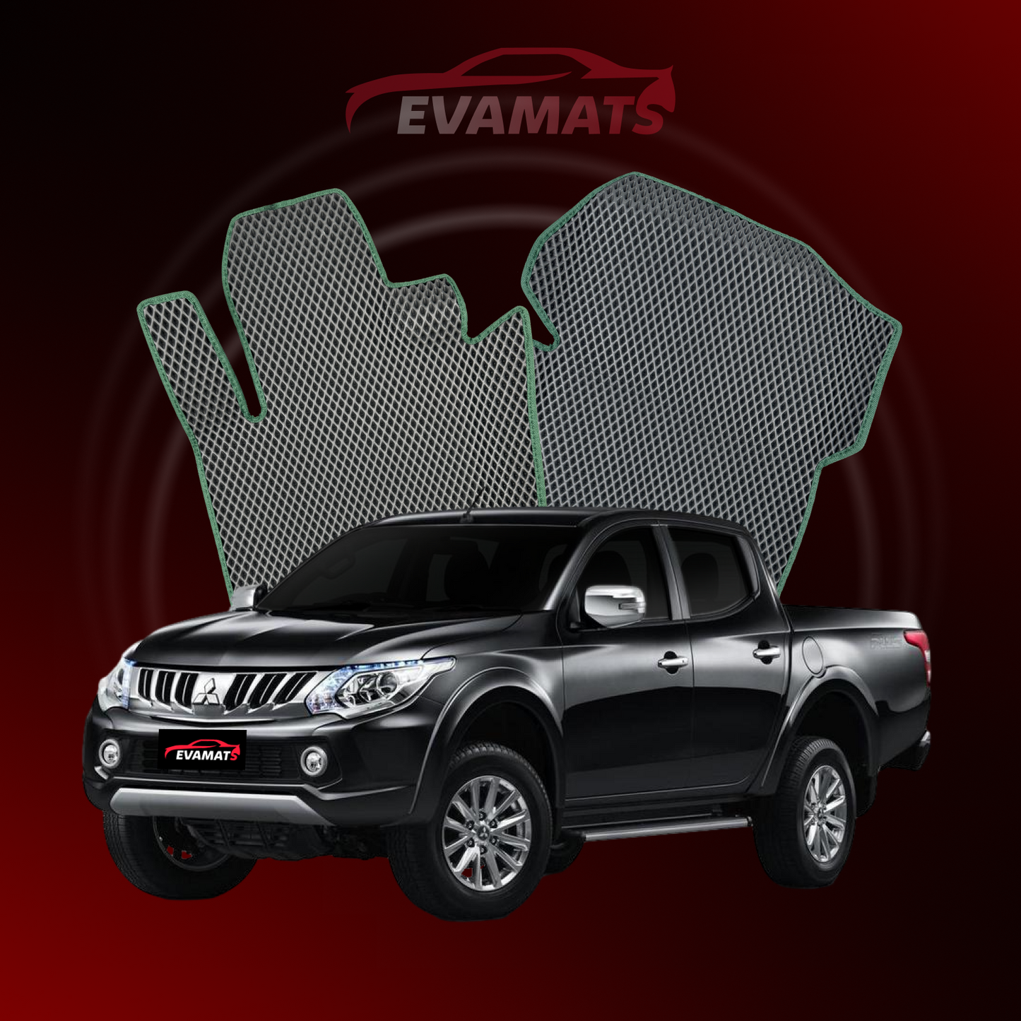 Car mats EVAMATS for Mitsubishi L200 5 gen 2015-2025 year PICK-UP double cabin