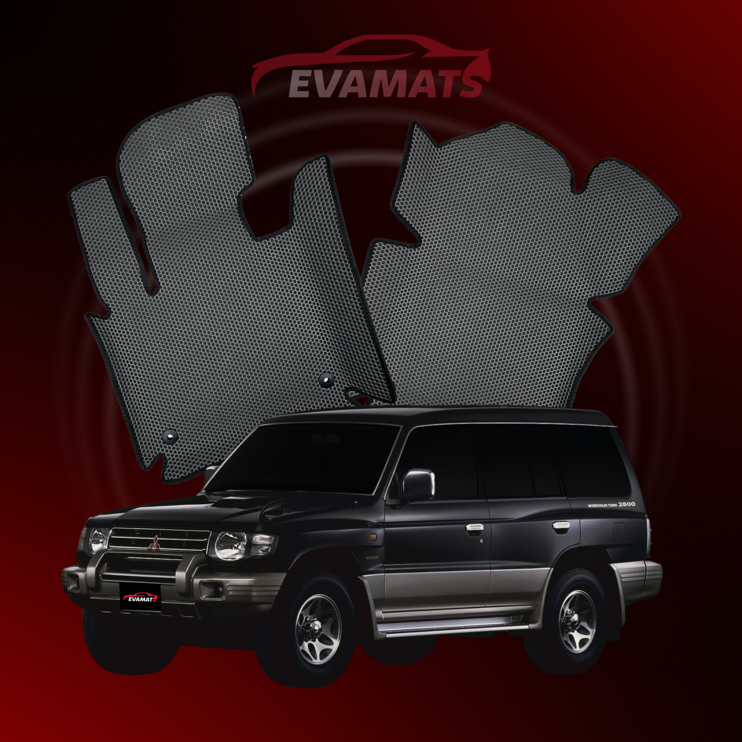 Autokoberce EVAMATS pro Mitsubishi Pajero 2 gen 1991-2004 rok SUV 7 míst