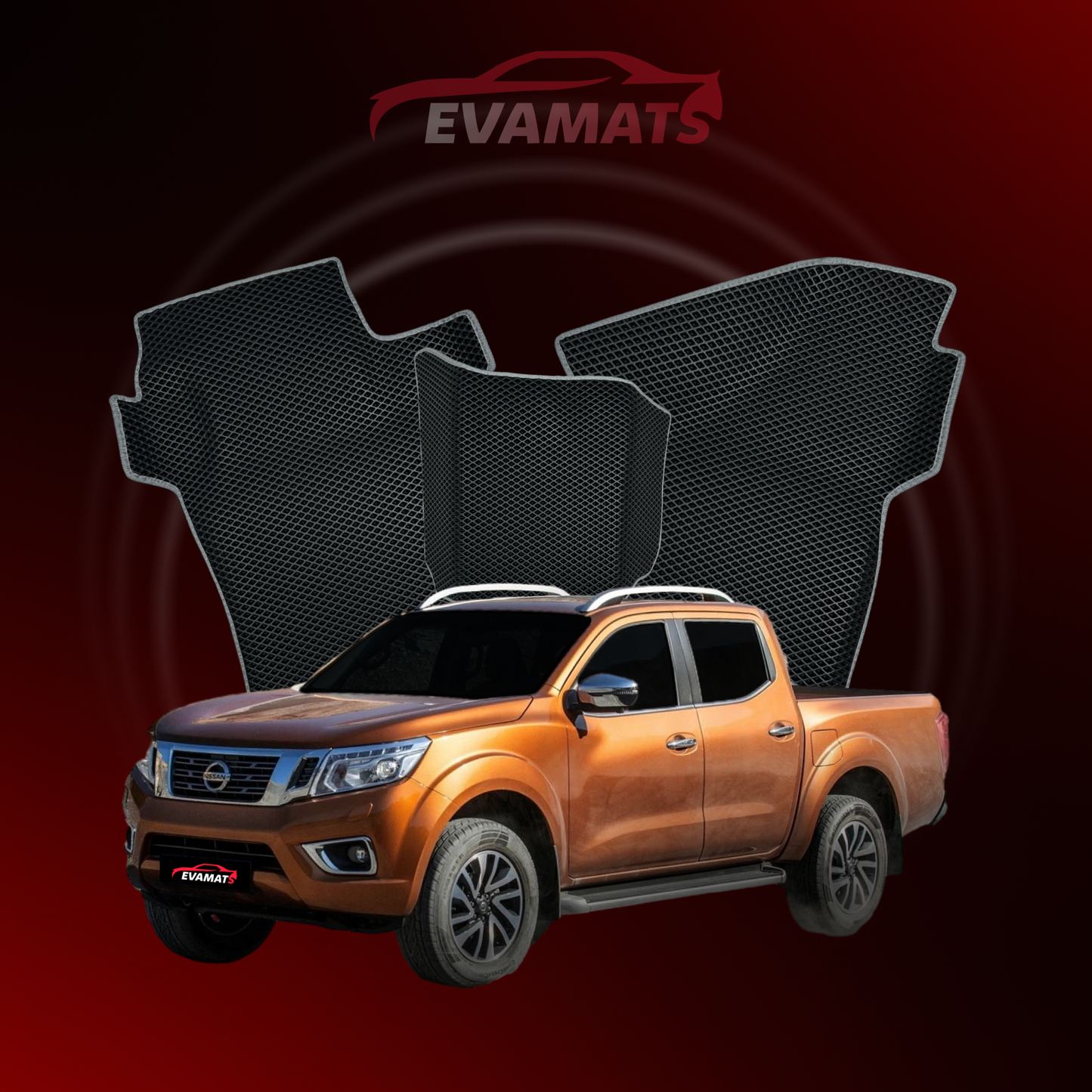 Car mats EVAMATS for Nissan Navara (D23)(Frontier) IV gen 2014-2025 year PICK-UP double cabin