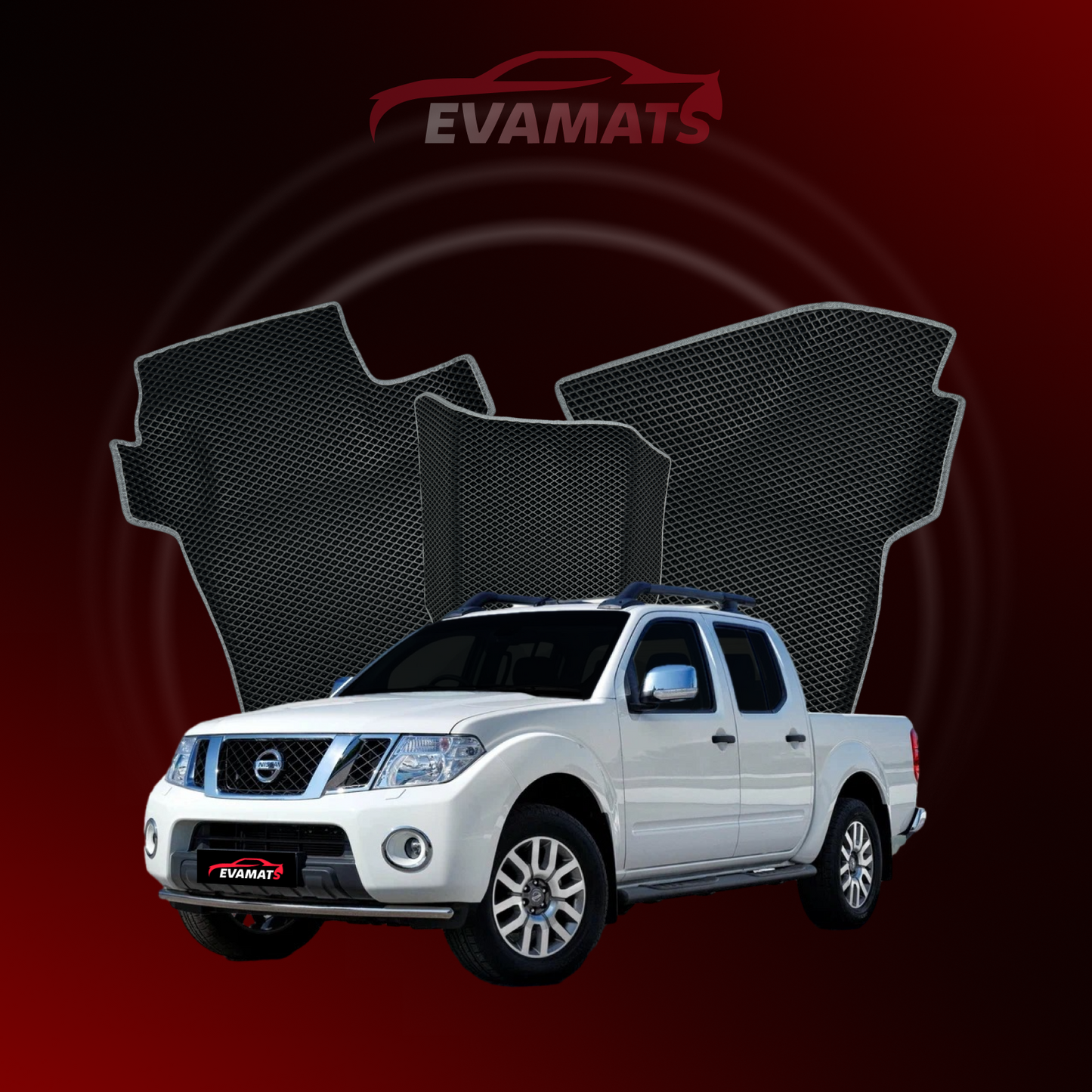 Car mats EVAMATS for Nissan Navara(D40)(Frontier) III gen 2004-2015 year PICK-UP double cabin