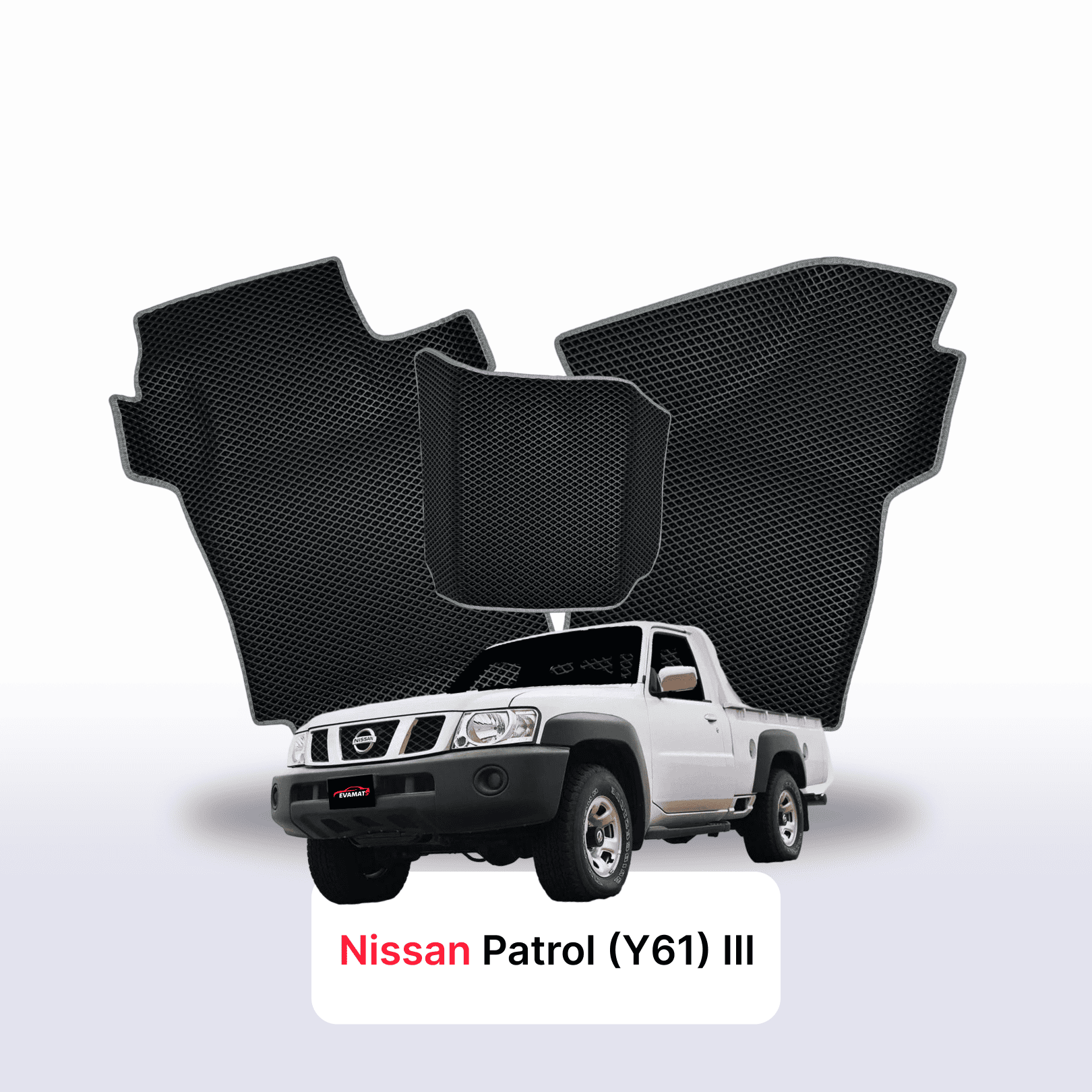 Car mats EVA for Nissan Patrol(Y61) III gen 1997-2014 year PICK-UP single cabin