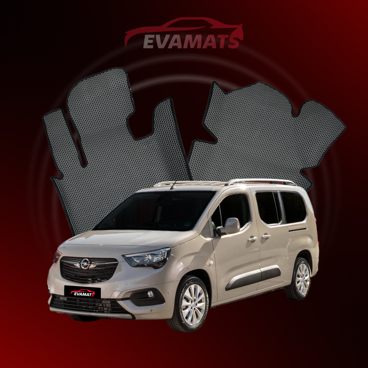 Tappetini per auto EVAMATS per Opel Combo E 4 gen 2018-2025 anno Minivan XL