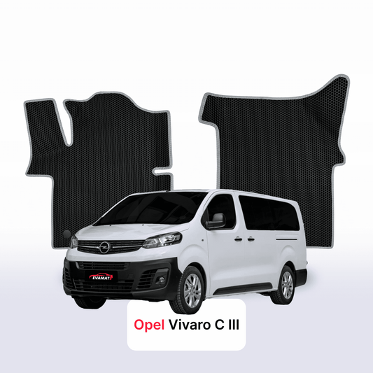 Car mats EVAMATS for Opel Vivaro C 3 gen 2019-2028 year MINIVAN