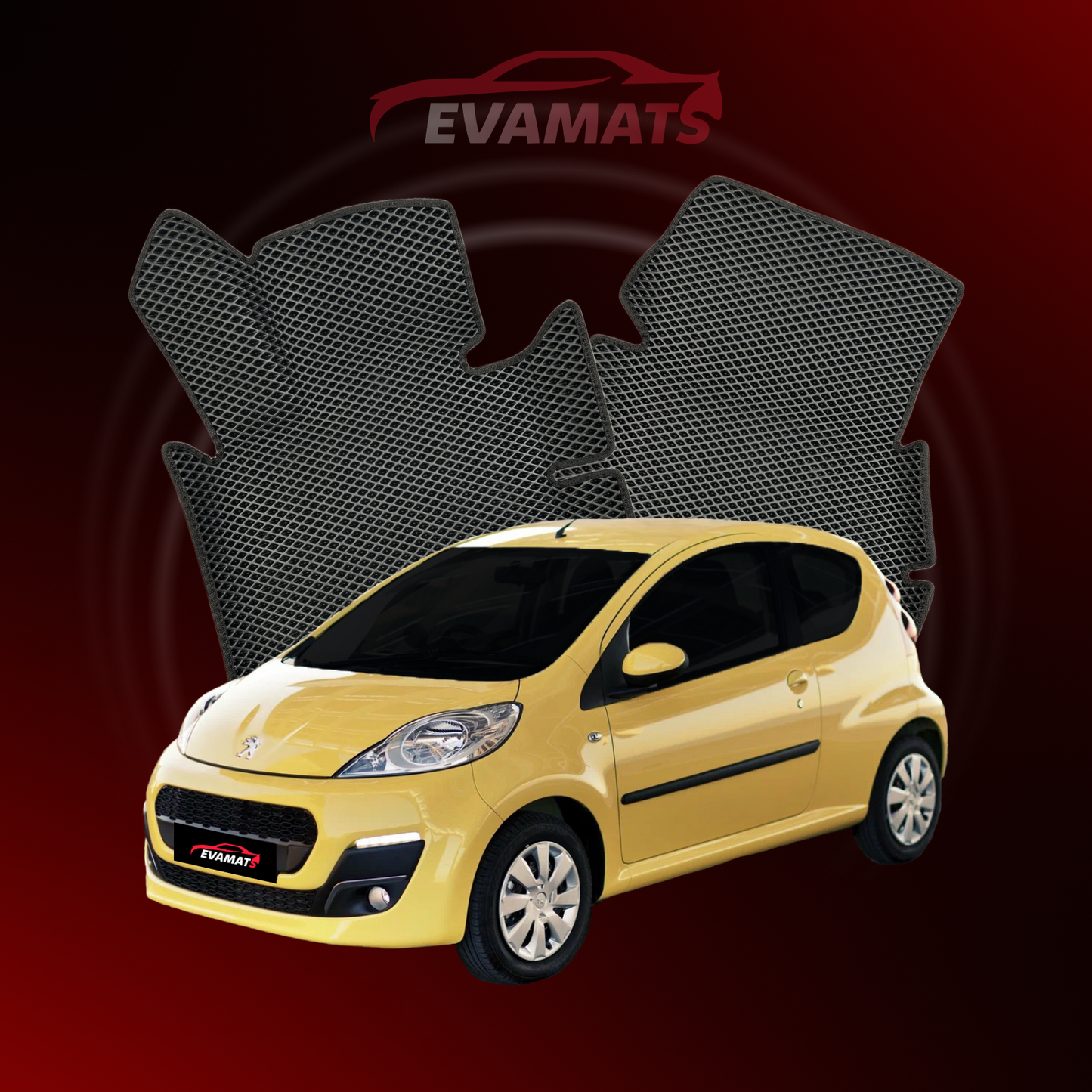 Alfombrillas de coche EVAMATS para Peugeot 107(AMT) 1ª generación 2005-2014 HATCHBACK 3 puertas