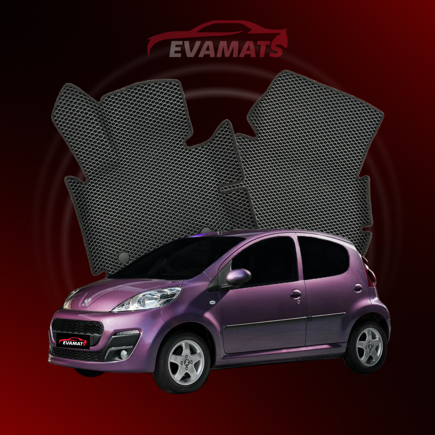 Autokoberce EVAMATS pro Peugeot 107(MT) 1 gen 2005-2014 rok HATCHBACK 5dv.