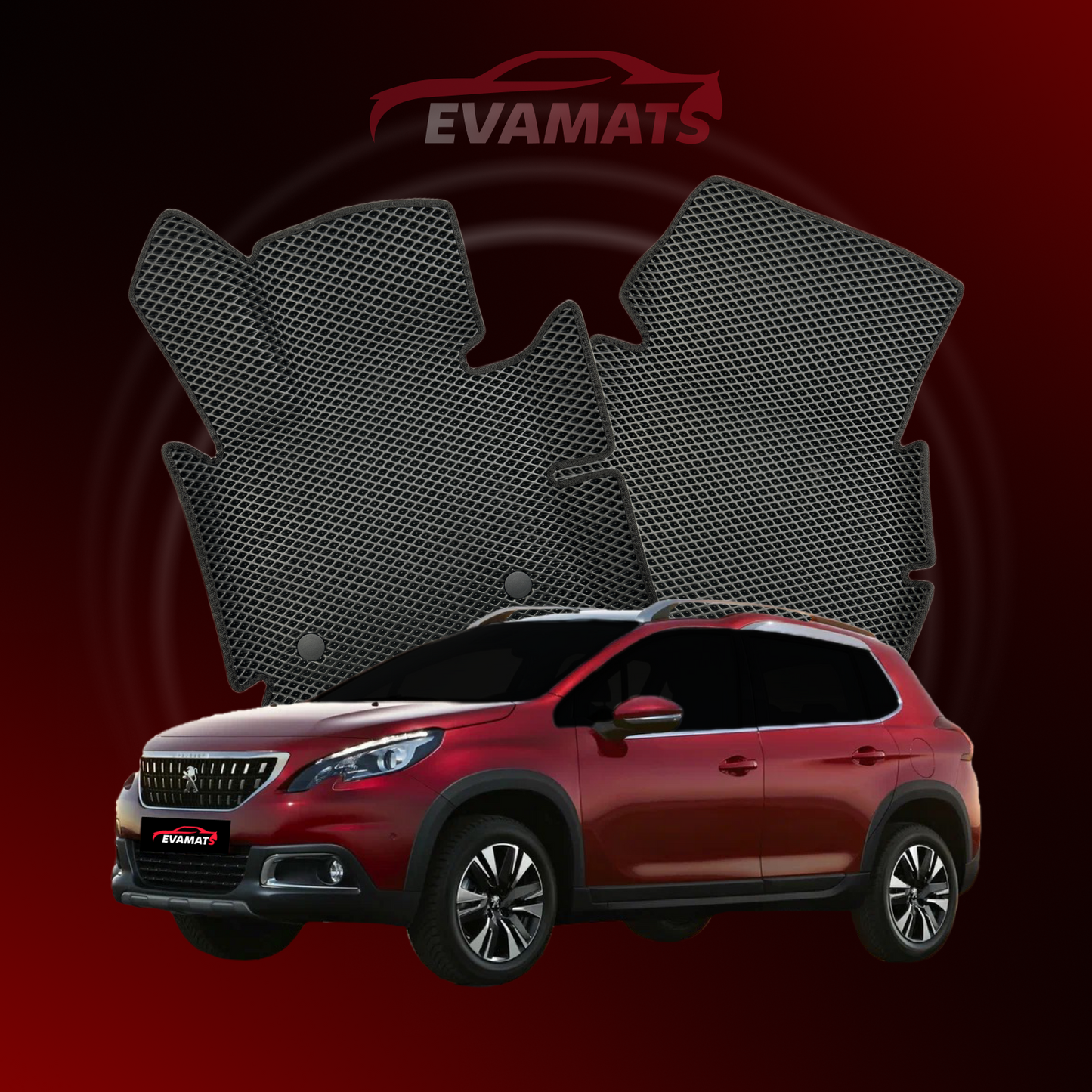 Tappetini per auto EVAMATS per Peugeot 2008(MT) 1 generazione 2013-2019 anno SUV