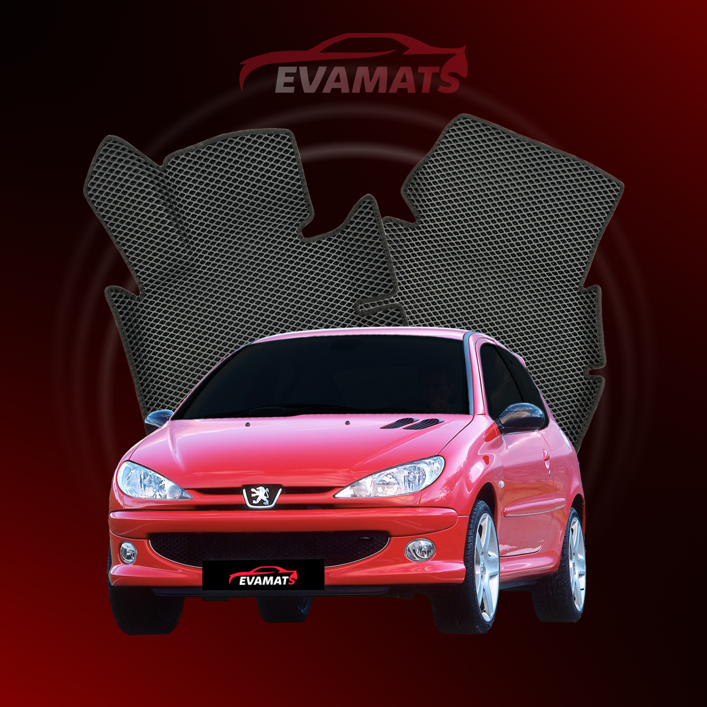 Fußmatten EVAMATS für Peugeot 206(MT) 1. Generation 1998–2012, Schrägheck, 3-türig